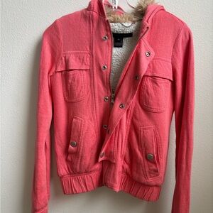 Marc by Marc Jacob’s Women’s Coral Sherpa-Lined Hooded Jacket